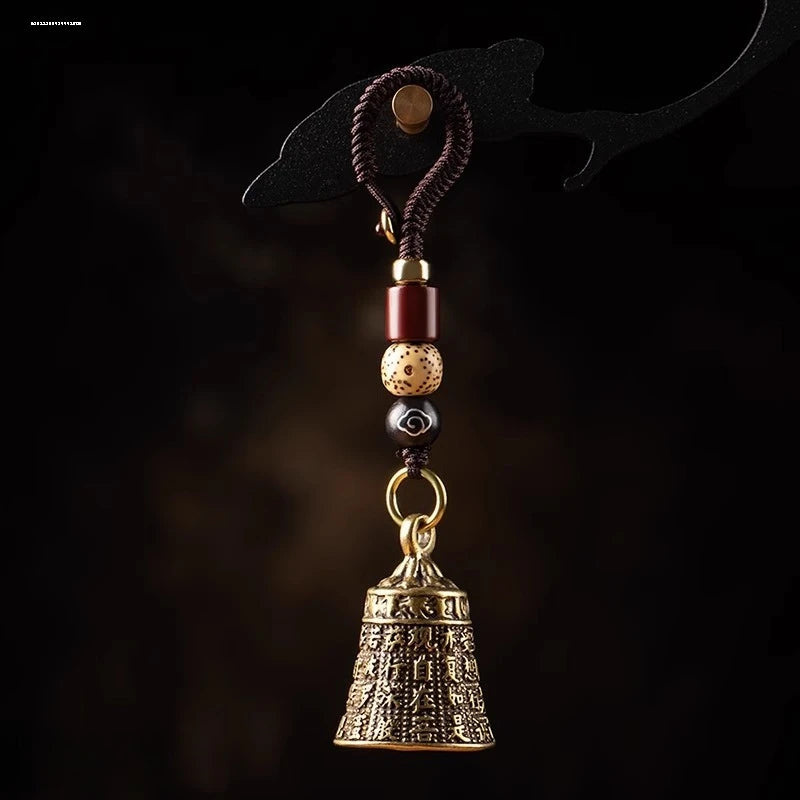 Small Prajna Buddha Heart Sutra retro ancestral style wind chime, Buddha bell, peace bell pendant