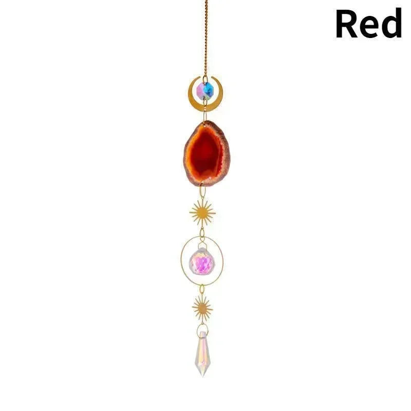 Suncatcher Crystal Sun and Moon Crystals Prism Rainbow Sun Catcher Garden Decoration Hanging Window Patio Ornament