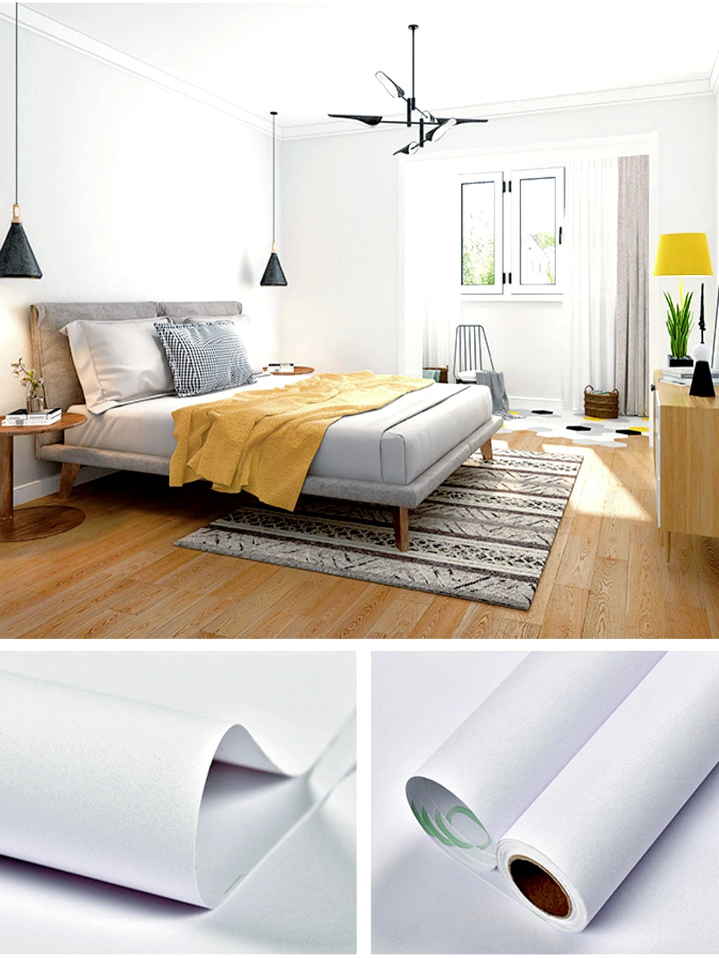 Waterpoof Matte Solid Wallpaper Black Vinyl Self-Adhesive Stickers for Wall Furniture Livingroom Contact Paper Home Decor