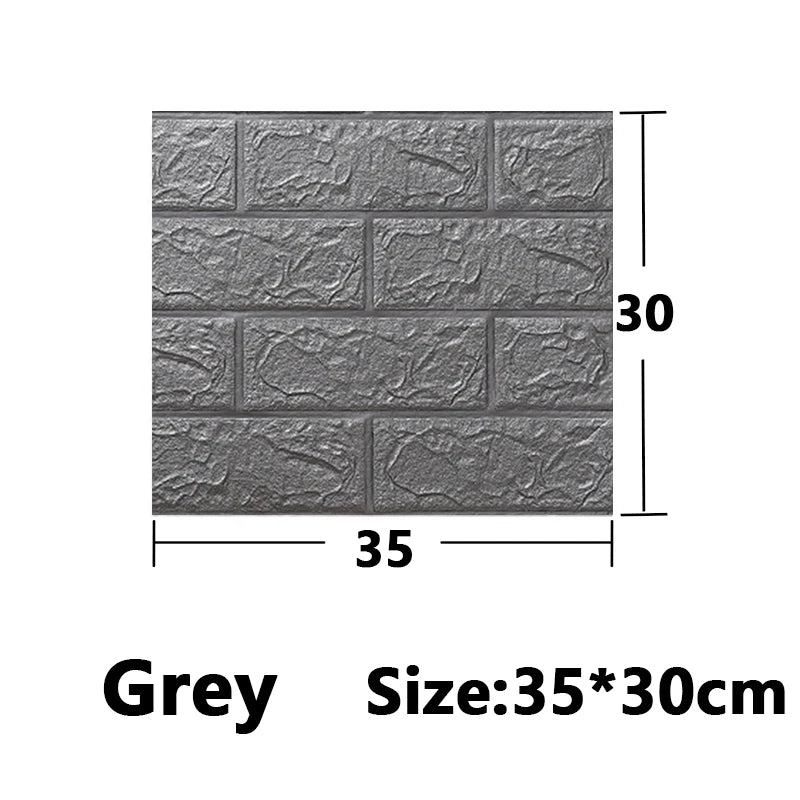 5-30pcs 35cm*30cm DIY Self-adhesive 3D Wall Stickers For Bedroom Waterproof Home Decor Background Foam Brick Wallpaper