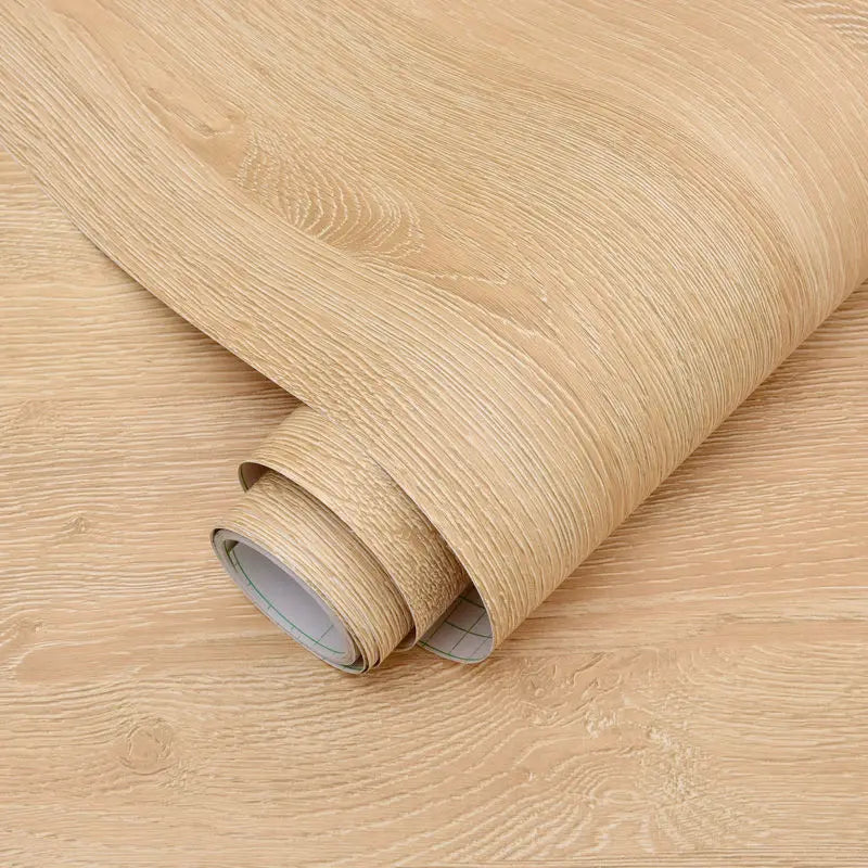 1 Roll Pvc Oil-proof Wood Grain Sticker Self-adhesive Wallpaper For Kitchen Countertop Furniture Cabinet Table Wall Renovation