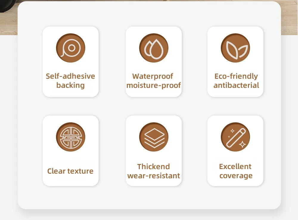 10M/5M/3M Wood Grain Self-adhesive Wallpaper for Bedroom Living Room Wall Cladding Peel&Stick Waterproof Wall Sticker Home Decor