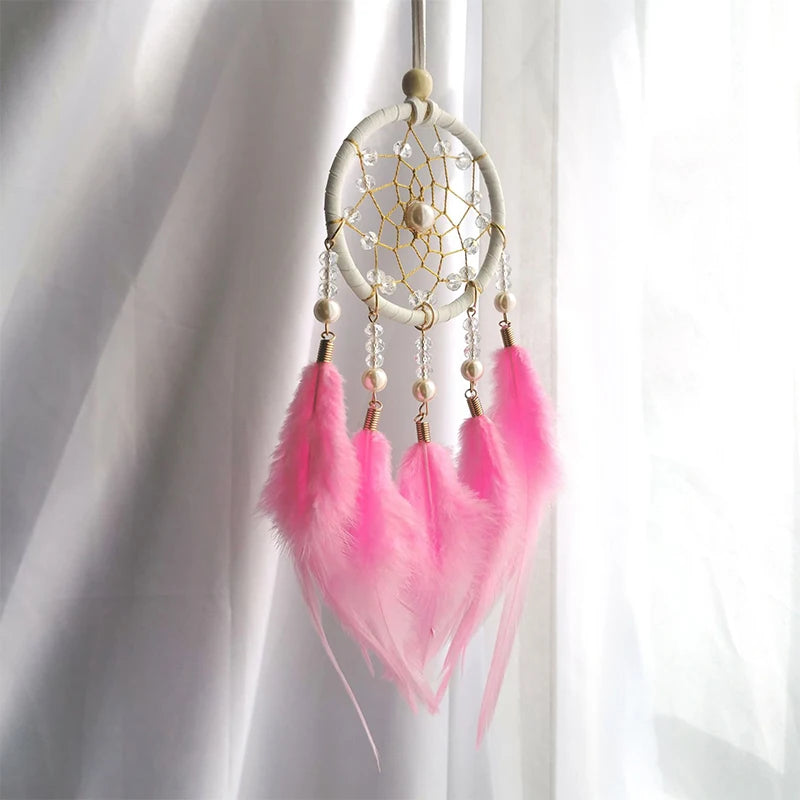 Creative Car Pendant Dream Catcher Forest Feather Wind Chime Decoration Valentine's Day Gift Girly Birthday Gift Home Decor