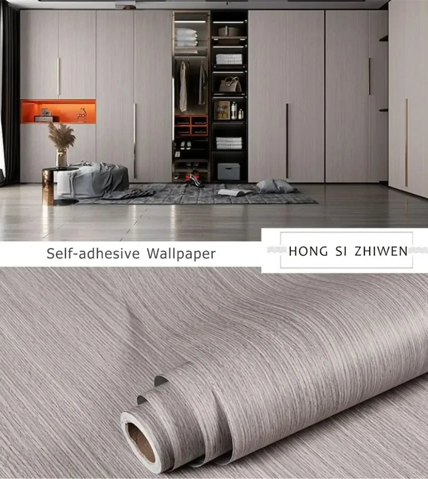 90cm Width Wood Grain PVC Wallpaper for Door Wardrobe Cupboard Table Furniture Waterproof Self Adhesive Stickers Wall Stickers