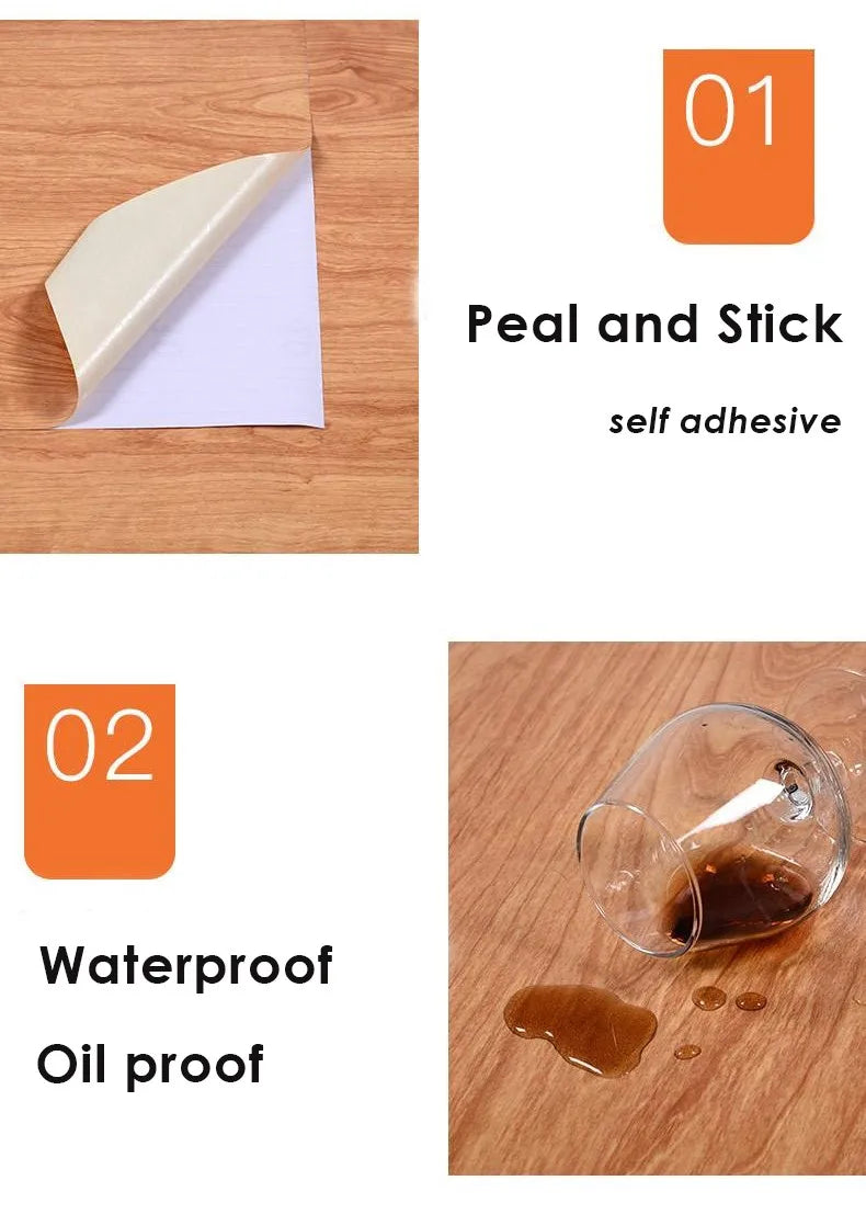 Vinyl Self-adhesive Waterproof Wood Wallpapers Wall Stickers for Wall in Rolls Furniture Renovation Film Bedroom Home Decor PVC