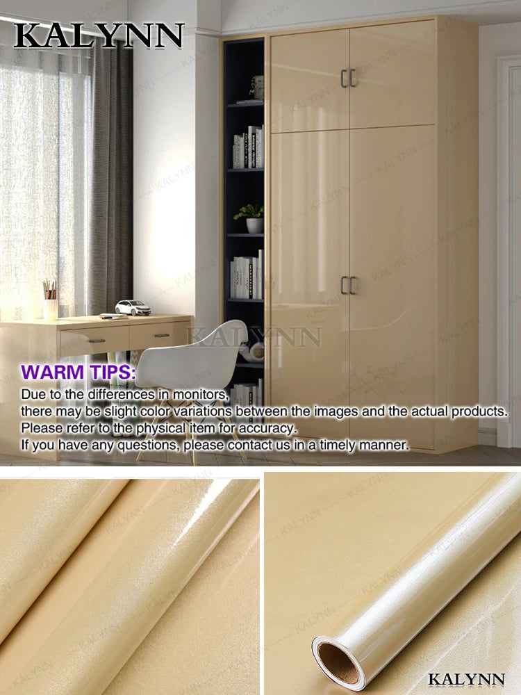 Solid Color Waterproof Wallpaper Room Self-adhesive Black White Wardrobe Kitchen Matte Furniture Wall Sticker,Customizable Width