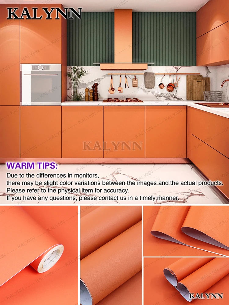 Solid Color Waterproof Wallpaper Room Self-adhesive Black White Wardrobe Kitchen Matte Furniture Wall Sticker,Customizable Width