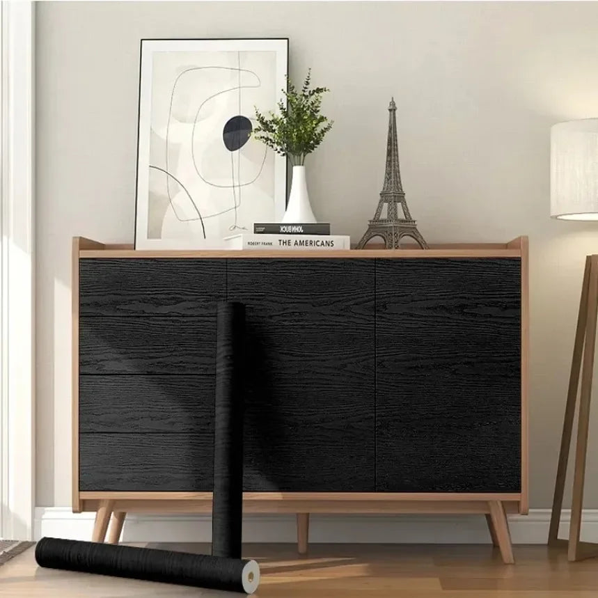 90cm Width Wood Grain PVC Wallpaper for Door Wardrobe Cupboard Table Furniture Waterproof Self Adhesive Stickers Wall Stickers