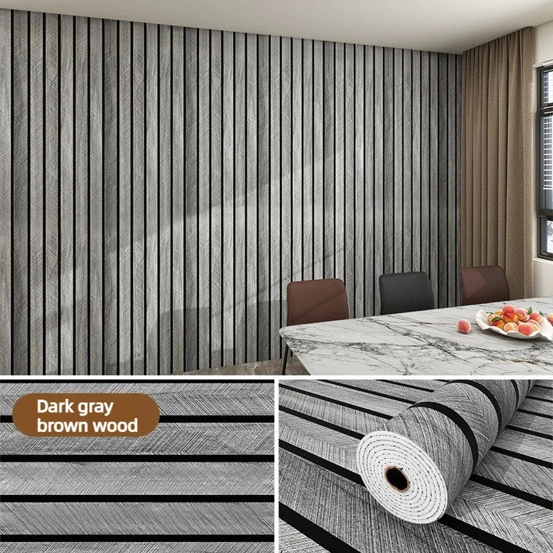 Thick Brown Grid Peel and Stick Wallpaper Faux Plaid Design Waterproof and Moisture-Proof Ideal for Walls Ceilings Home Decor