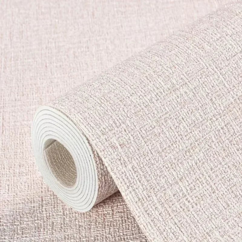 Foam 3D Linen Wall Stickers Colorul Thickened Moisture-proof Wallpaper Home Decor Living Room Decoration Waterproof Wallpaper