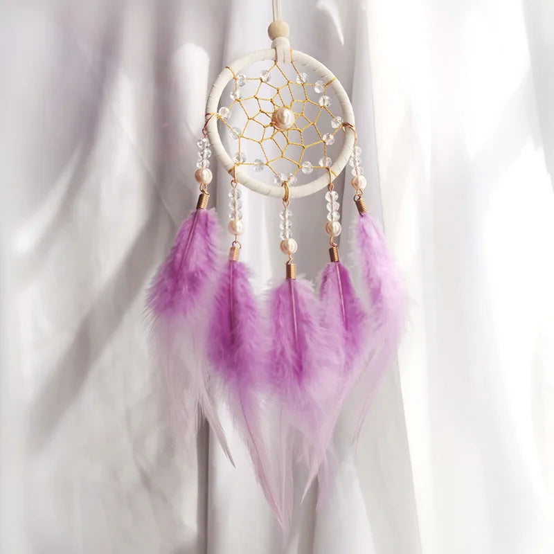 Creative Car Pendant Dream Catcher Forest Feather Wind Chime Decoration Valentine's Day Gift Girly Birthday Gift Home Decor