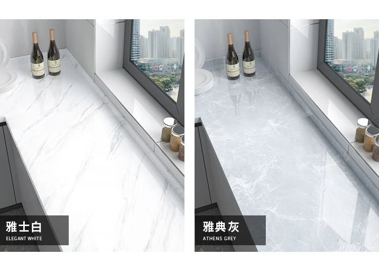 10M x 80CM Marble Self Adhesive Wallpaper Waterproof Oil Proof Kitchen Stickers Thermostability Decorative Film Home Decor