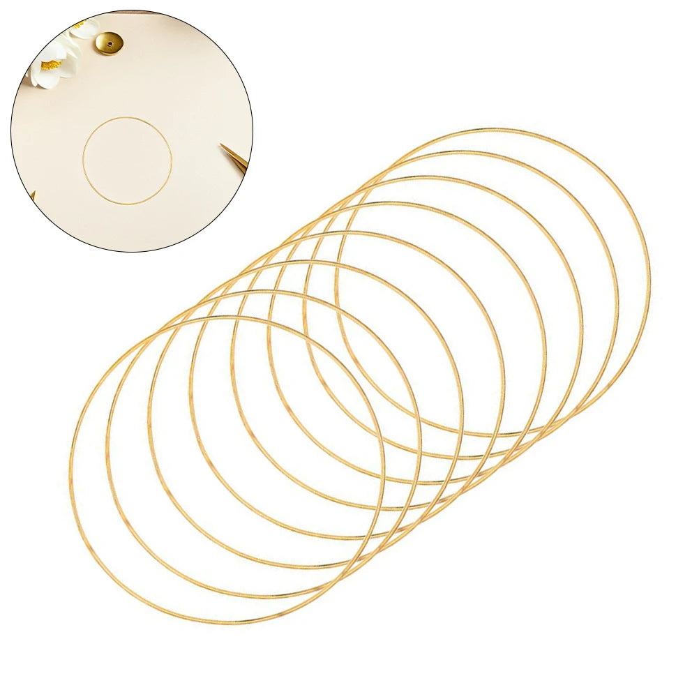 10Pcs 10/15cm Metal Ring Dreamcatcher Hoop Rings DIY Wedding Wind Chime Hanging Decorations Circles Round Handmade Dreamcatcher