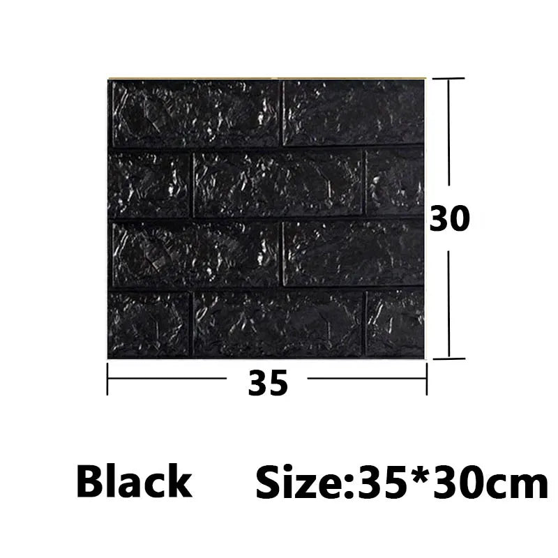 5-30pcs 35cm*30cm DIY Self-adhesive 3D Wall Stickers For Bedroom Waterproof Home Decor Background Foam Brick Wallpaper