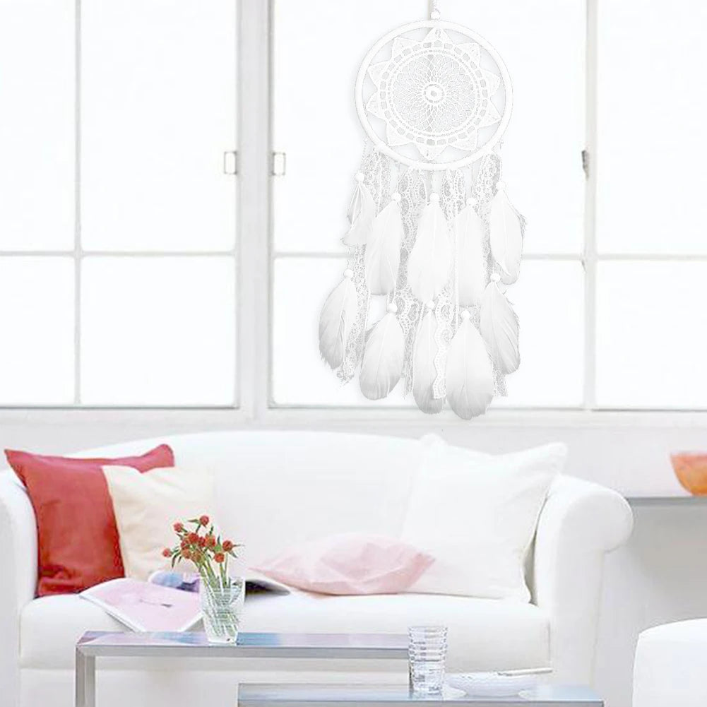 Dream Catcher Wind Chimes Circle Ring Wall Hanging Ornament Room Dreamcatcher Hand-woven Crafts Luxury Decoration