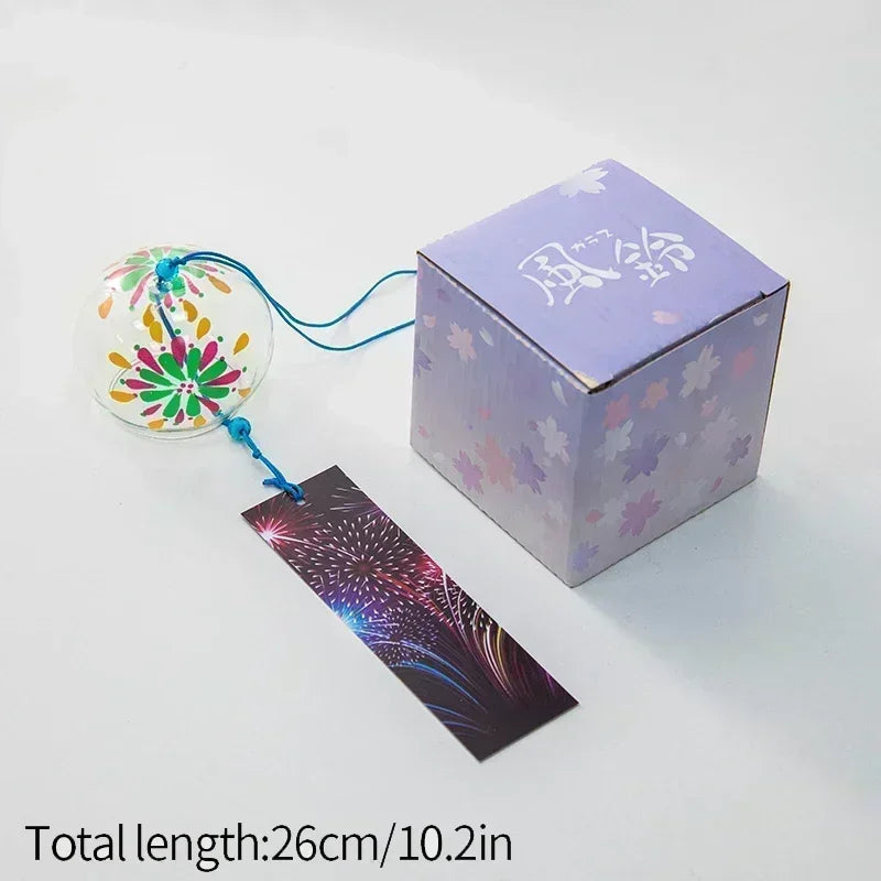 Japanese Wind Chime Handmade Sakura Wind Chimes Garden Decoration Outdoor Glass Furin Wall Hanging Home Decor Small Wind Bells