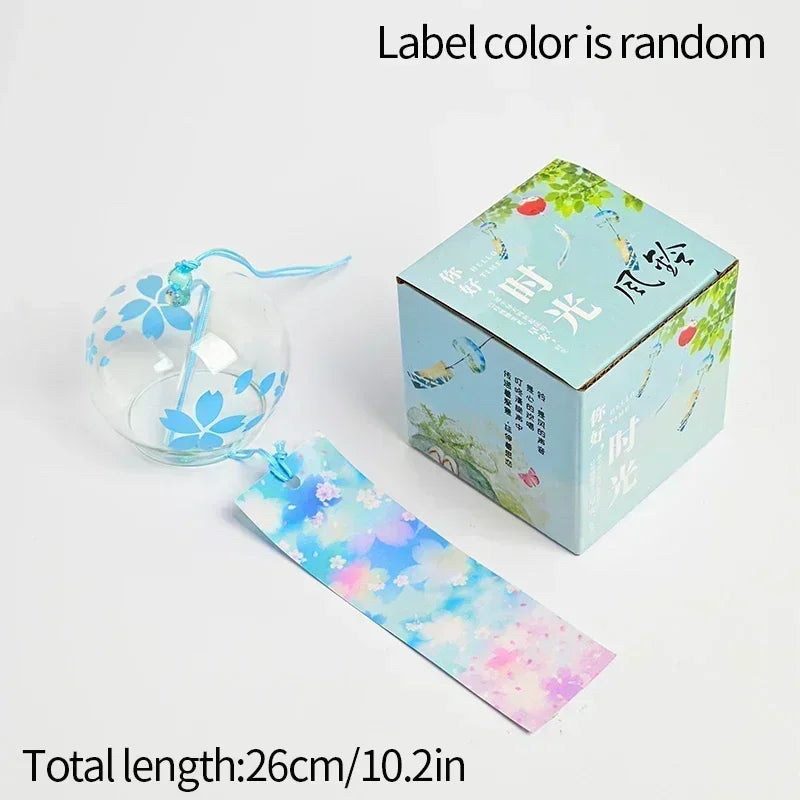 Japanese Wind Chime Handmade Sakura Wind Chimes Garden Decoration Outdoor Glass Furin Wall Hanging Home Decor Small Wind Bells