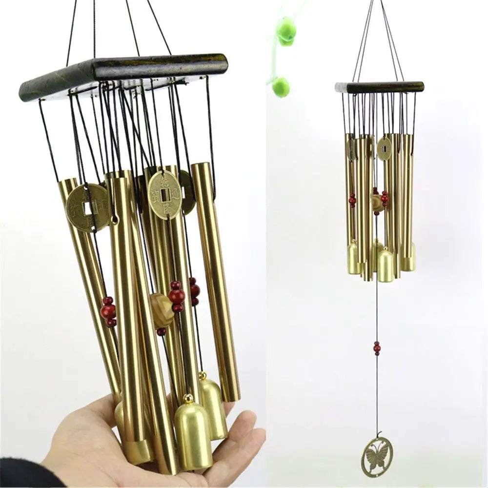 Large Wind Copper Bells Chimes Garden Yard Home Tubes Ornament Decor Outdoor
