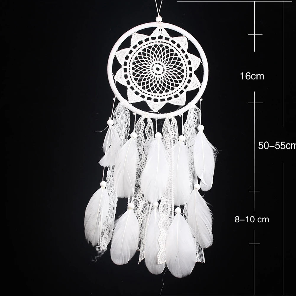 Dream Catcher Wind Chimes Circle Ring Wall Hanging Ornament Room Dreamcatcher Hand-woven Crafts Luxury Decoration