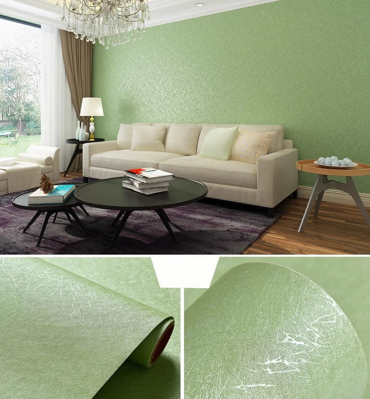 Self-adhesive Wallpaper Waterproof Solid Color Linen Pattern Living Room Bedroom Room Cabinet Decoration Sticker