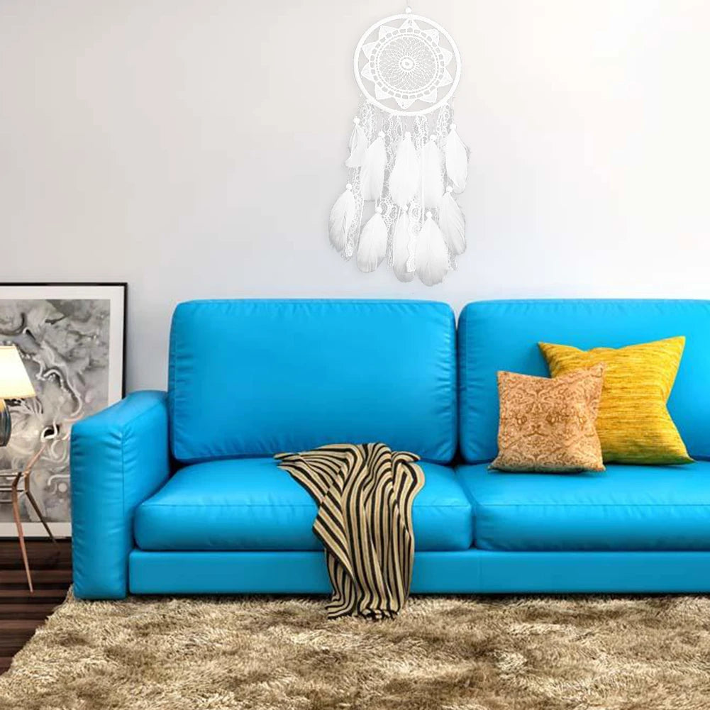 Dream Catcher Wind Chimes Circle Ring Wall Hanging Ornament Room Dreamcatcher Hand-woven Crafts Luxury Decoration