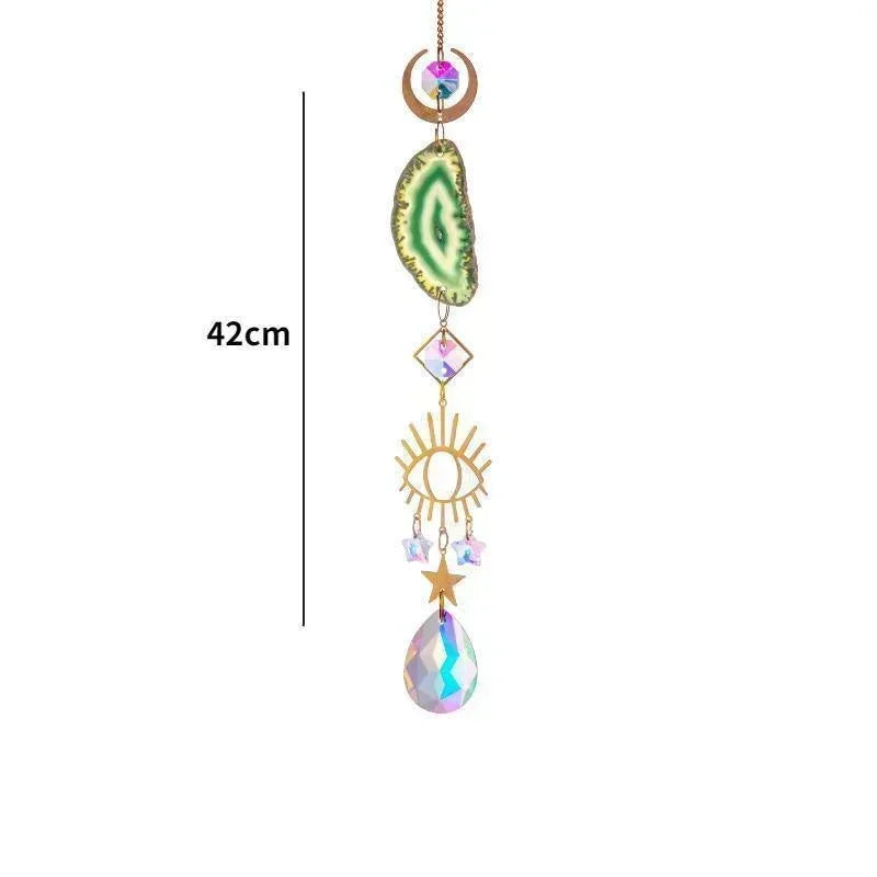Suncatcher Crystal Sun and Moon Crystals Prism Rainbow Sun Catcher Garden Decoration Hanging Window Patio Ornament