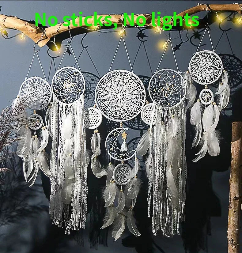 Indian Dream Catcher Wind Chime, Handmade Feather Pendant, Indoor Tassel, Wall Hanging, Wedding Decoration, Kids Room decor
