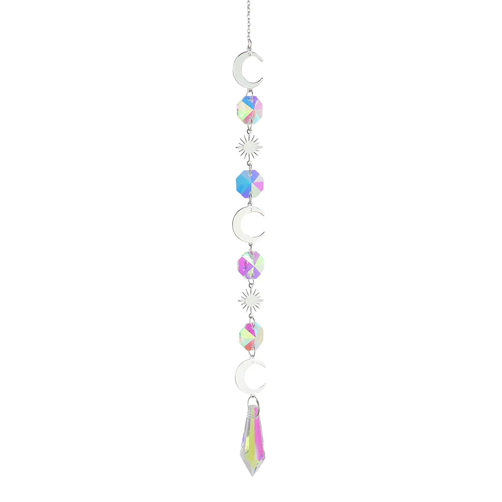 Crystal Wind Chime Crystal Wind Chimes Suncatcher Handmade Hanging Suncatcher with AB Coating Home Decor Gifts for Home Garden