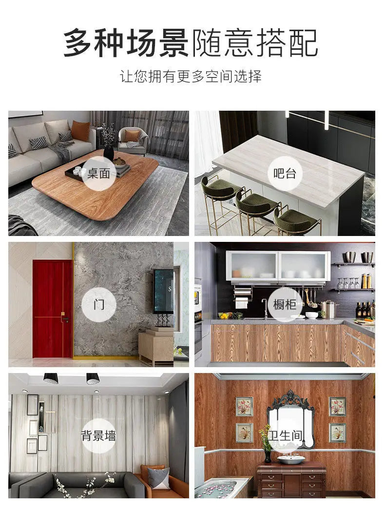 Vinyl Self-adhesive Waterproof Wood Wallpapers Wall Stickers for Wall in Rolls Furniture Renovation Film Bedroom Home Decor PVC