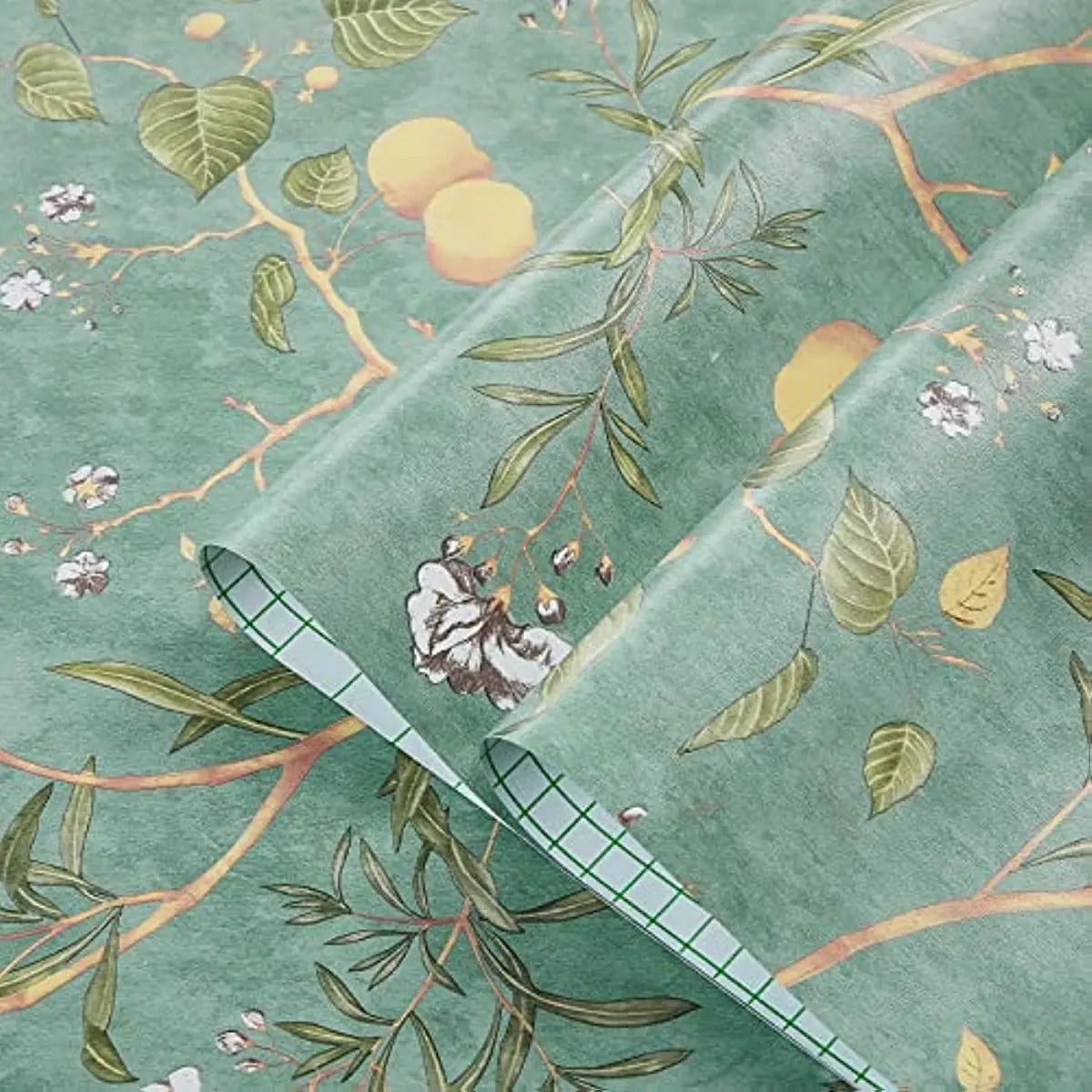 Vintage Botanical Birds Peel and Stick Wallpaper Vinyl Self Adhesive Wallpaper Green Removable Contact Paper for Home Decor