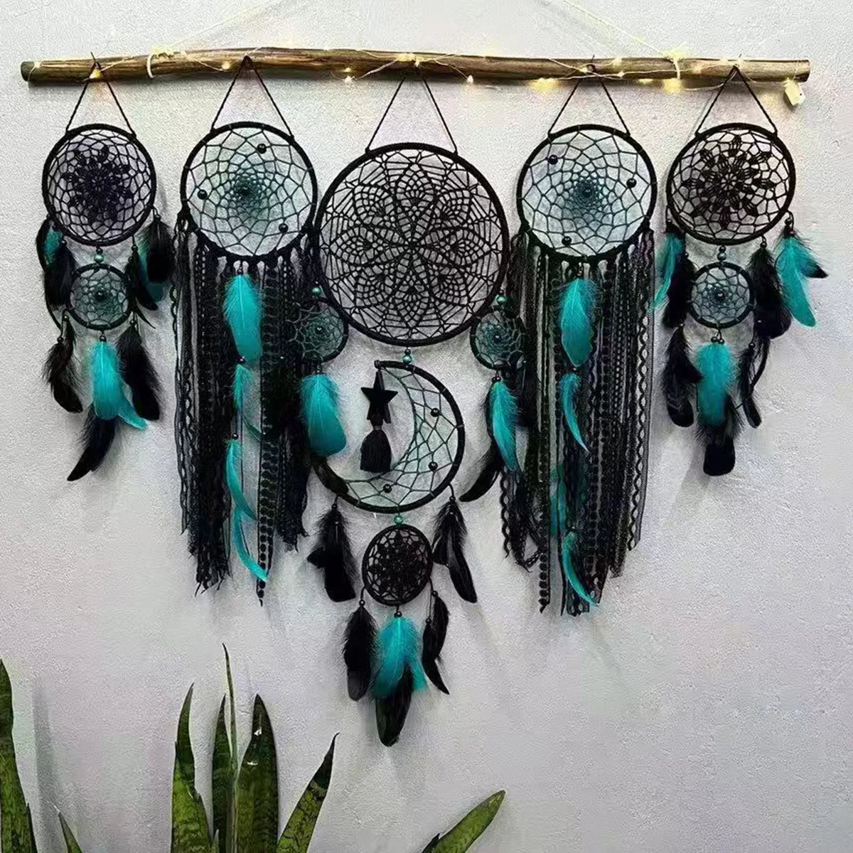 5pcs/set Dream Catchers Boho Home Decor Macrame Dream Catchers Wall Hangings Moon Ramadan Dreamcatcher Kids Nursery Ornament