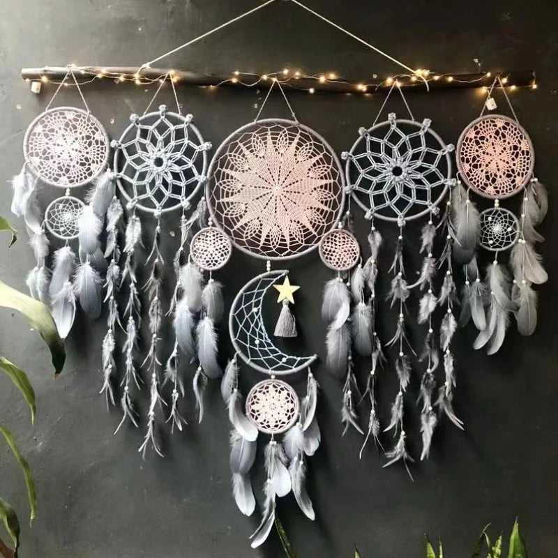 Indian Dream Catcher Wind Chime, Handmade Feather Pendant, Indoor Tassel, Wall Hanging, Wedding Decoration, Kids Room decor