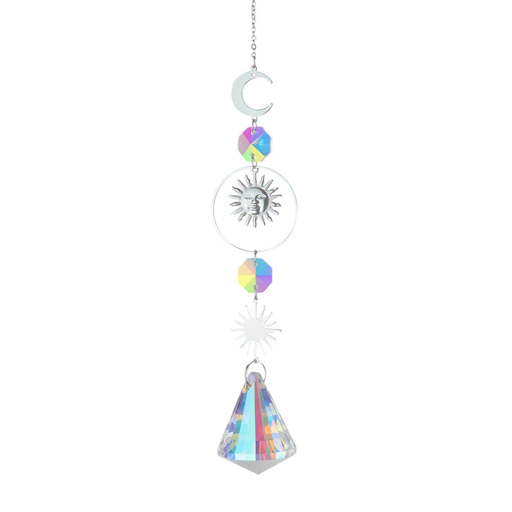 Crystal Wind Chime Crystal Wind Chimes Suncatcher Handmade Hanging Suncatcher with AB Coating Home Decor Gifts for Home Garden