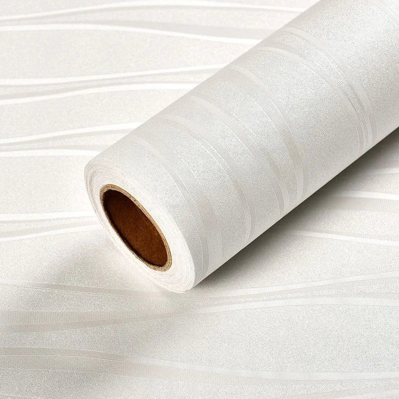 Self-adhesive Wallpaper Waterproof Solid Color Linen Pattern Living Room Bedroom Room Cabinet Decoration Sticker