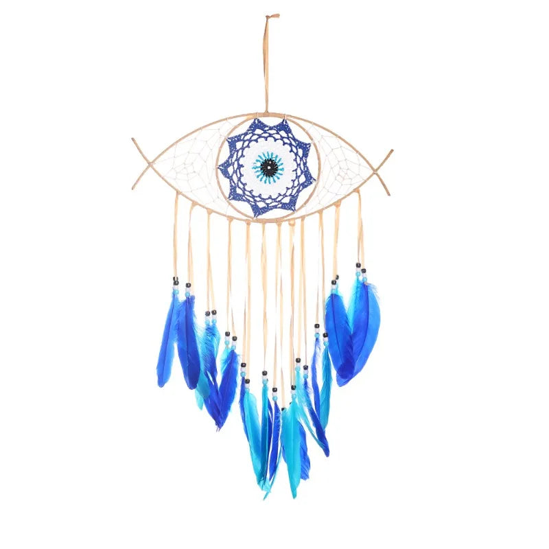 1PC Home Decoration Dream Catcher Wall Hanging Devil's Eye Colored Feathers Room Decoration Dream Catcher Wind Chimes Pendant