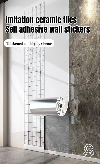 1 roll marble thick foam bedroom wallpaper imitation ceramic tile self-adhesive wallpaper bathroom waterproof wall sticker