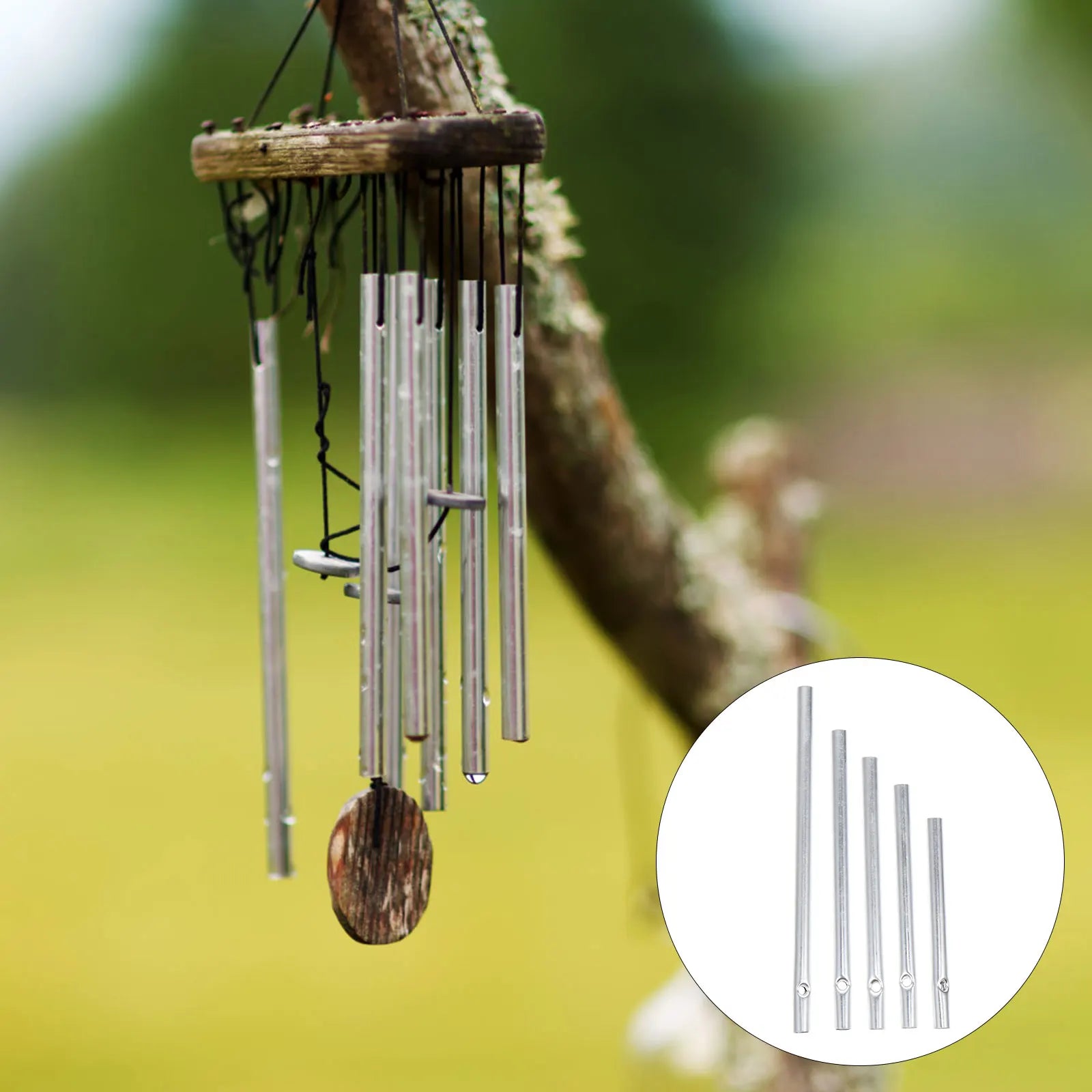 Wind Chime Diy Tubes Ring Chime Pendant Chimes Hanging Metal Set Outdoor Replacemeent For Windchimes Empty