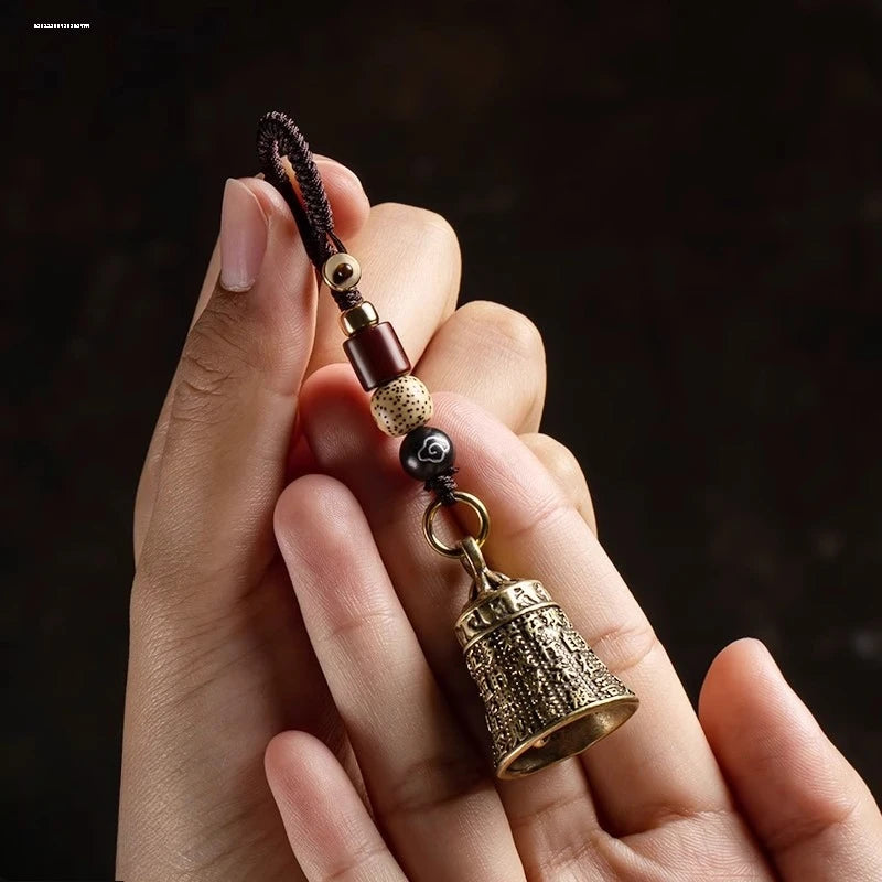 Small Prajna Buddha Heart Sutra retro ancestral style wind chime, Buddha bell, peace bell pendant