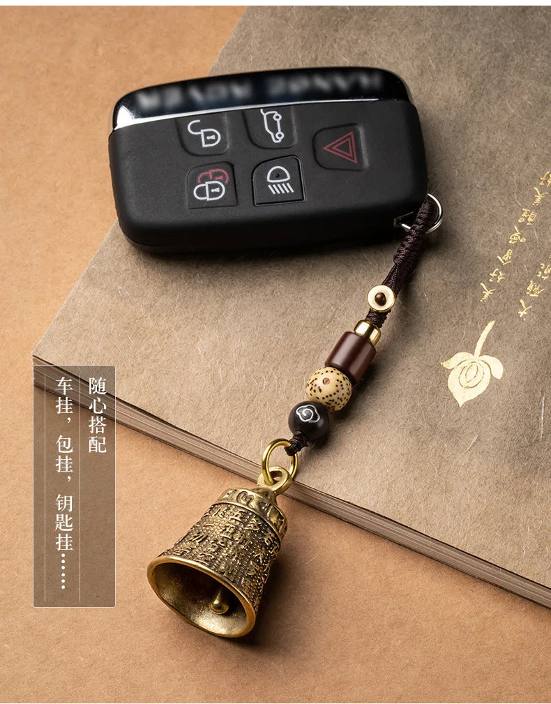 Small Prajna Buddha Heart Sutra retro ancestral style wind chime, Buddha bell, peace bell pendant