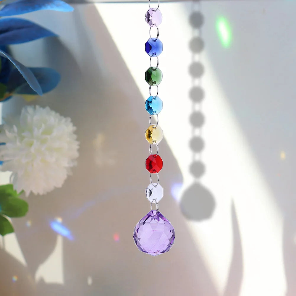 Crystal Ball Prism Light Catcher Hanging Wind Chime for Window Fairy Decor Gifts
