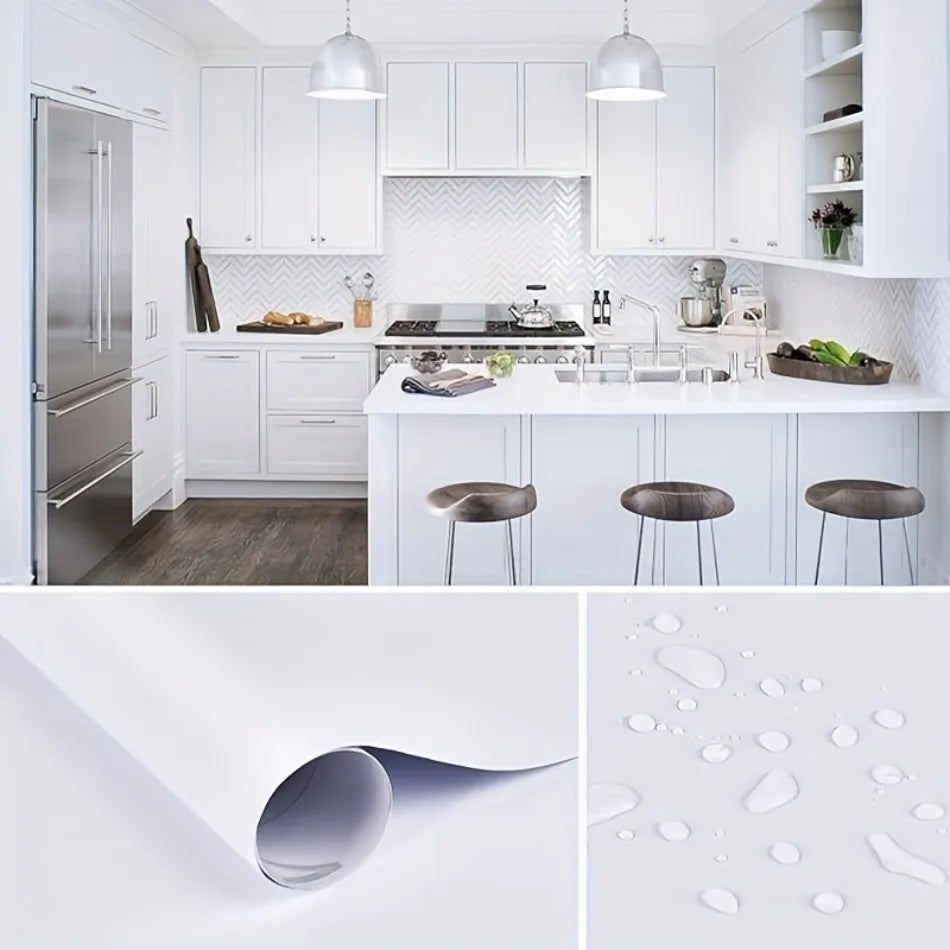 Matte Peel & Stick Wallpaper Self-Adhesive Removable Waterproof Stickers for Kitchen Countertops Cabinets Wardrobes Renovating