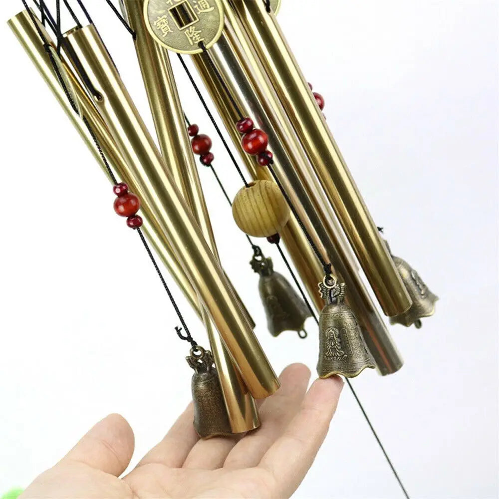 Large Wind Copper Bells Chimes Garden Yard Home Tubes Ornament Decor Outdoor