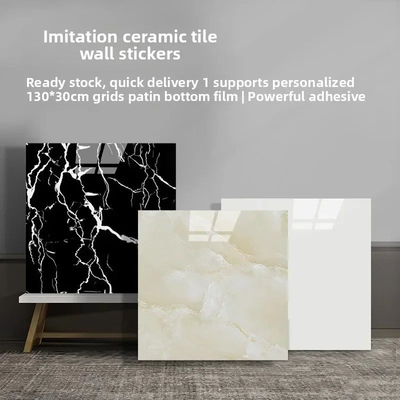 10-50PCS Imitation Marble 3D Ceramic Tile Wall Renovation Decoration Sticker Waterproof Self-adhesive Homeelf-adhesive Wallpaper