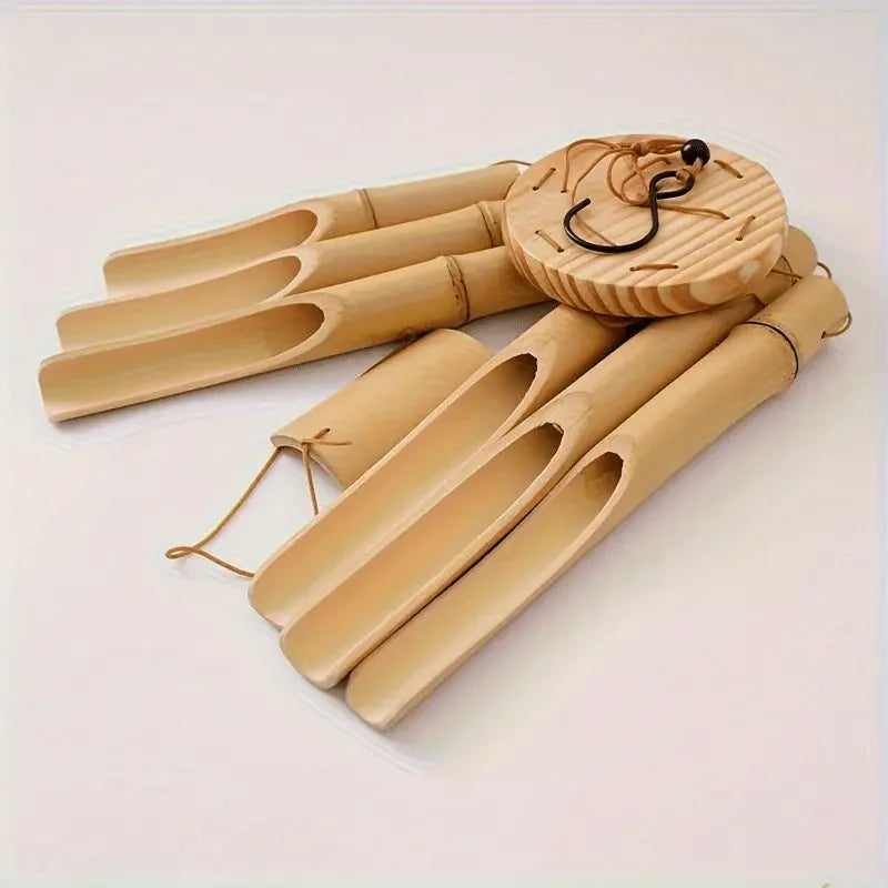 Handcrafted Bamboo Wind Chime- Calm and Deep Sound, Wall-Mounted Outdoor Decoration, Perfect Gift for Any Occasion