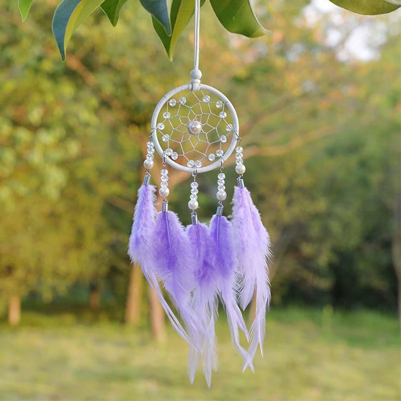 Creative Car Pendant Dream Catcher Forest Feather Wind Chime Decoration Valentine's Day Gift Girly Birthday Gift Home Decor