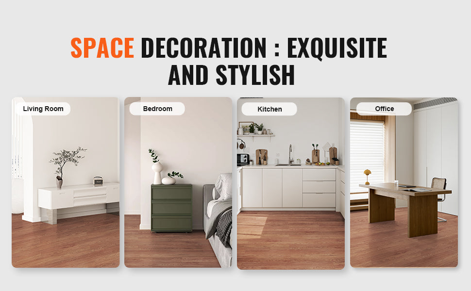 SucceBuy Self Adhesive Vinyl Floor Tiles 20 Tiles 0.62mm Thick Peel & Stick Light Gray Wood Grain DIY Flooring for Kitchen Decor